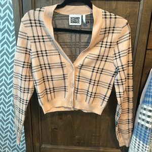 Cropped plaid sweater